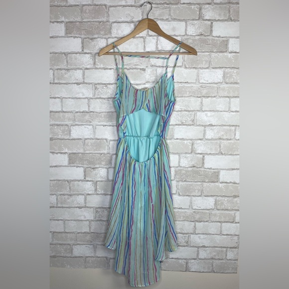 Anthropologie Pins & Needles Multicolored Open Back Hi-Low Sundress Size M - Picture 5 of 16